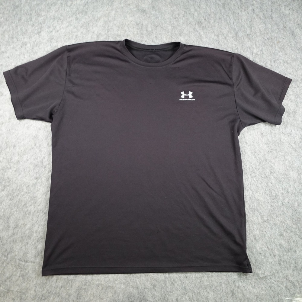 Under Armour Shirt Mens Large Black Short Sleeve HeatGear Athletic Performance